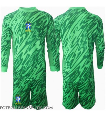 Brasilien Målvakt Replika Hemmatröja Barn Copa America 2024 Långärmad (+ Korta byxor)